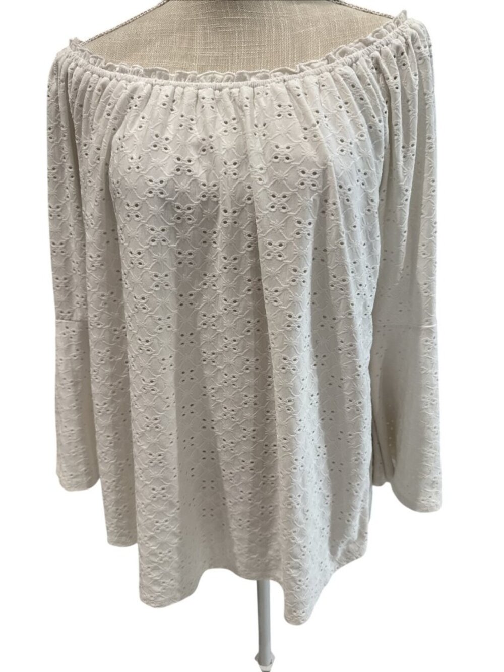 Melissa Paige Off-Shoulder Eyelet Top For Women XL
